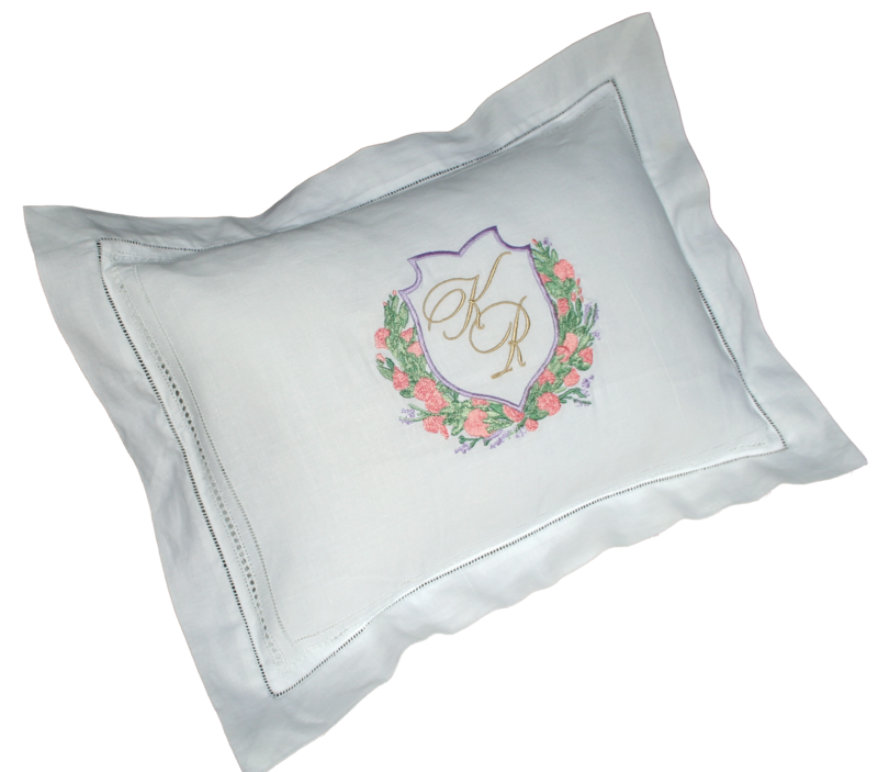 Linen Wedding Logo Pillow