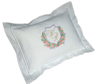 Linen Wedding Logo Pillow