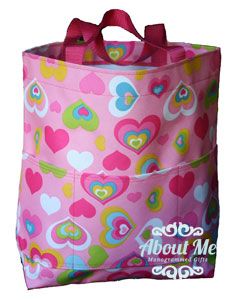 Monogrammed Hearts Slicker Open Tote