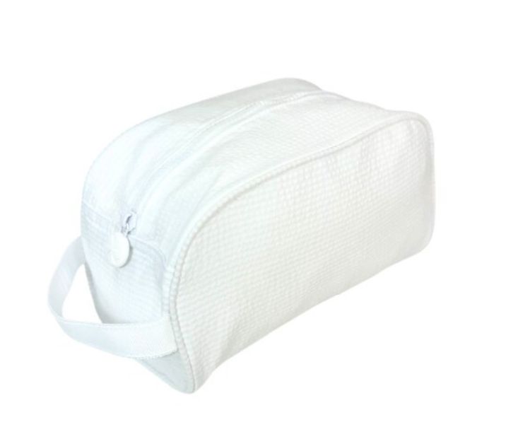 Monogrammed Seersucker Travel Bag