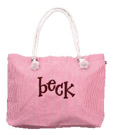 Monogrammed Seersucker Tote Bag