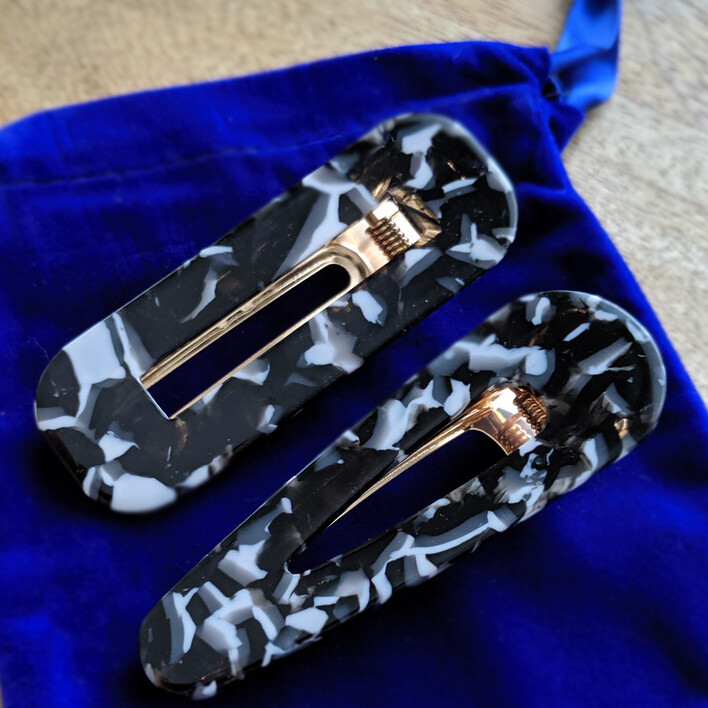 Fashion Hair Clip - B + W