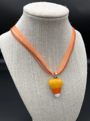 Candy Corn Ribbon Necklace
