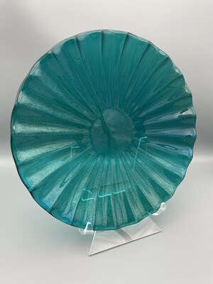 Peacock Blue 12-inch Fluted Plate