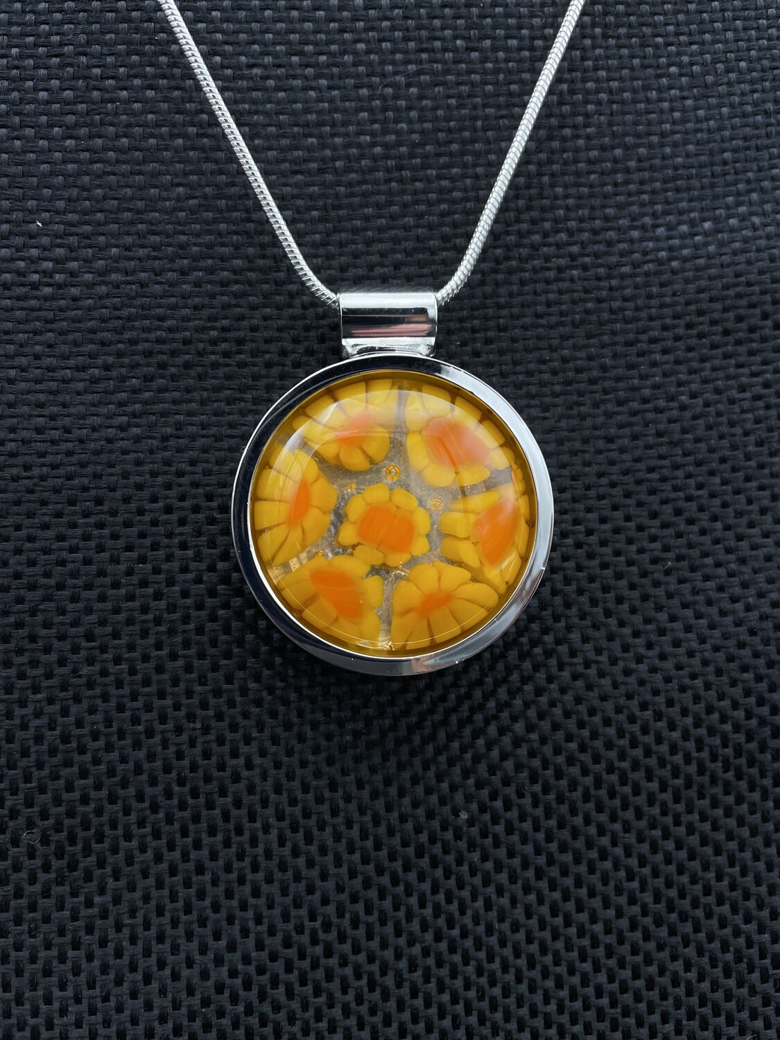 "Sunny Flowers" Kilnformed Glass Necklace