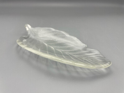 Clear Fused Glass Leaf Dish