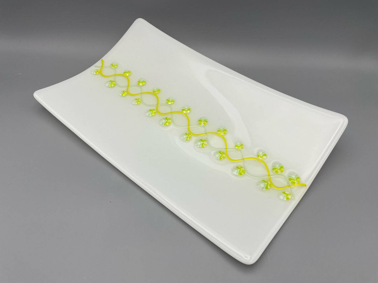 "Spring Vines" Fused Glass Platter