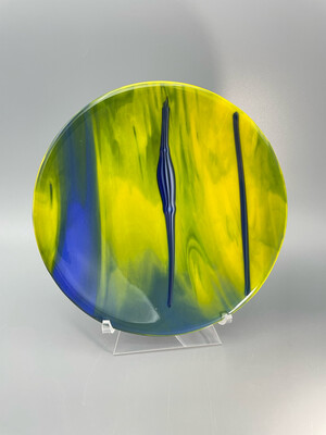 “Vitro Blue” Fused Glass Plate