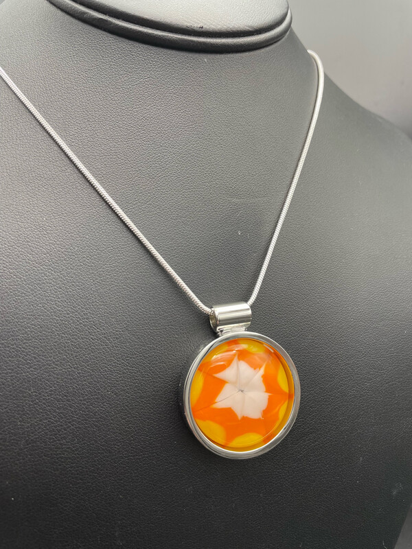 Candy Corn Bezel Necklace (chain included)