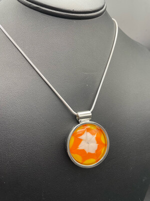 Candy Corn Bezel Necklace (chain included)