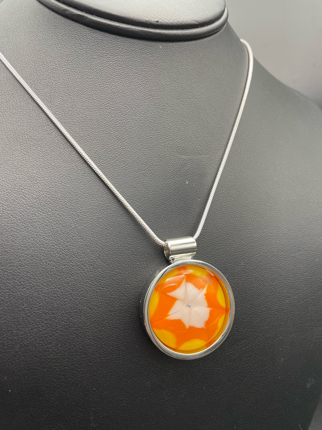 Candy Corn Bezel Necklace (chain included)