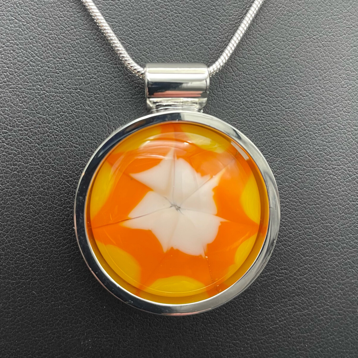 Candy Corn Bezel Necklace (chain included)
