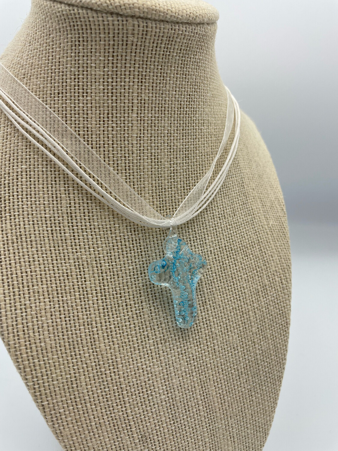 &quot;Amy&quot; Kiln-Formed Fused Glass Bubble Pendant