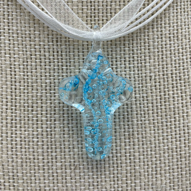 &quot;Amy&quot; Kiln-Formed Fused Glass Bubble Pendant