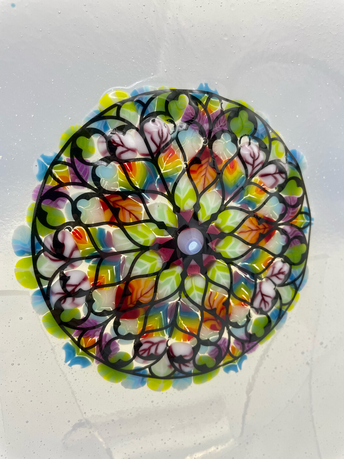 Church Window Inspired 9-inch Murrini Plate