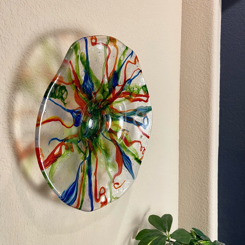 Carnival Art Glass Wall Panel