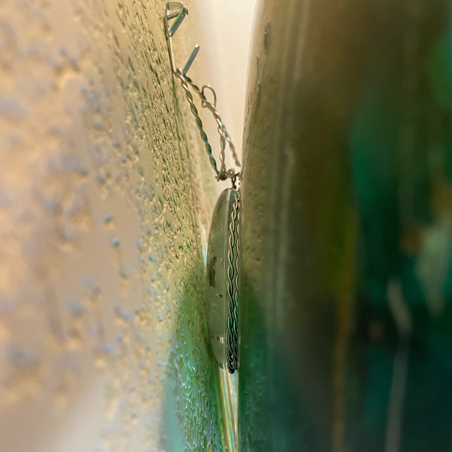 Jewel Tones Art Glass Wall Panel