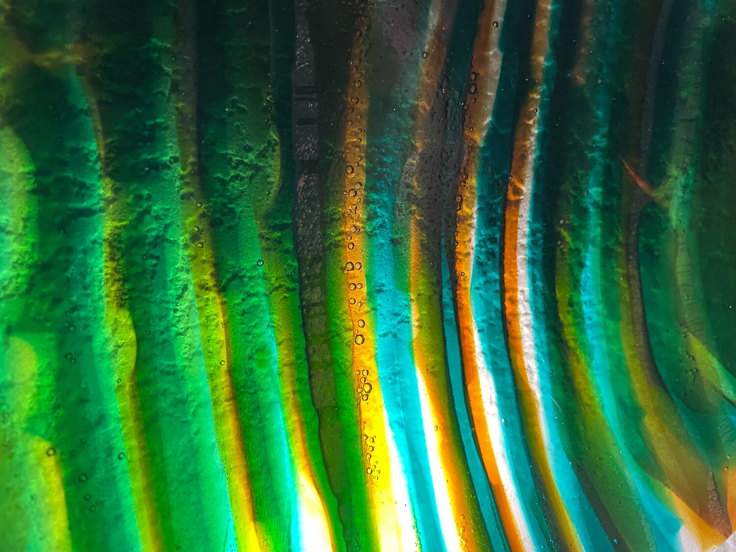 Jewel Tones Art Glass Wall Panel