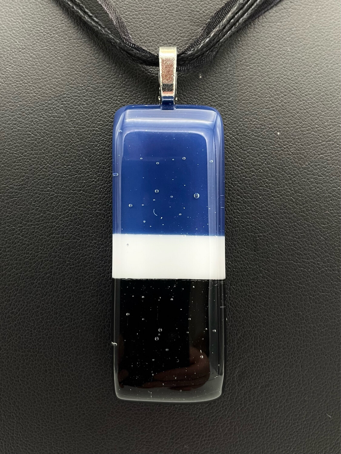 Color Block KilnFormed Fused Glass Pendant