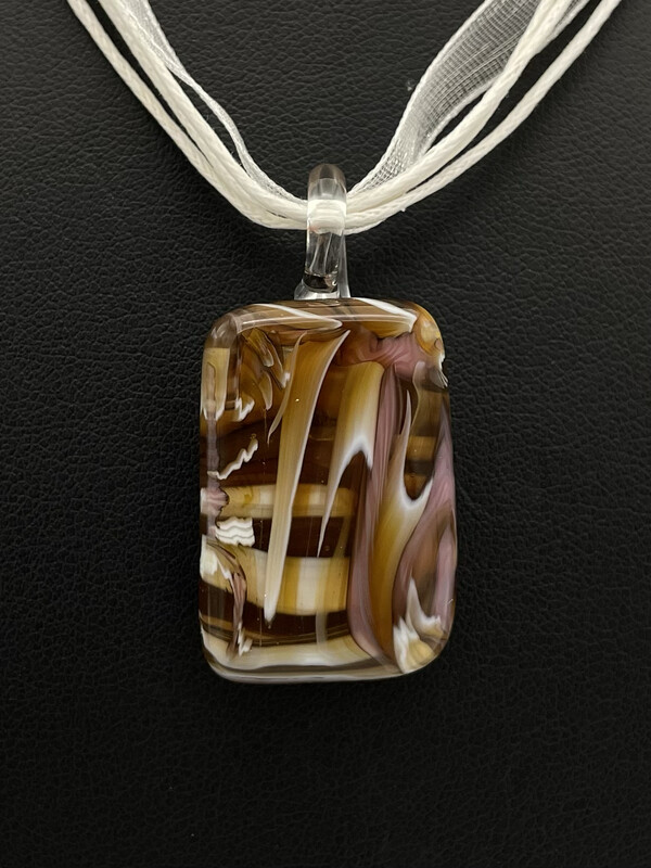 &quot;Barbara&quot; Kiln-Formed Fused Glass Pendant