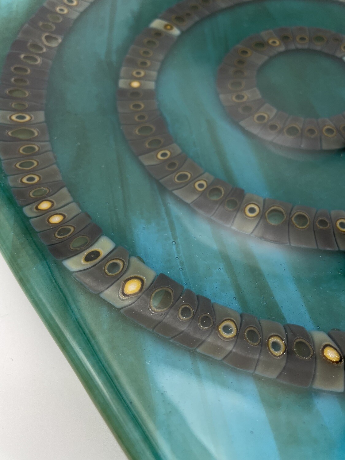 &quot;Snakeskin&quot; 9.5-inch Fused Glass Plate