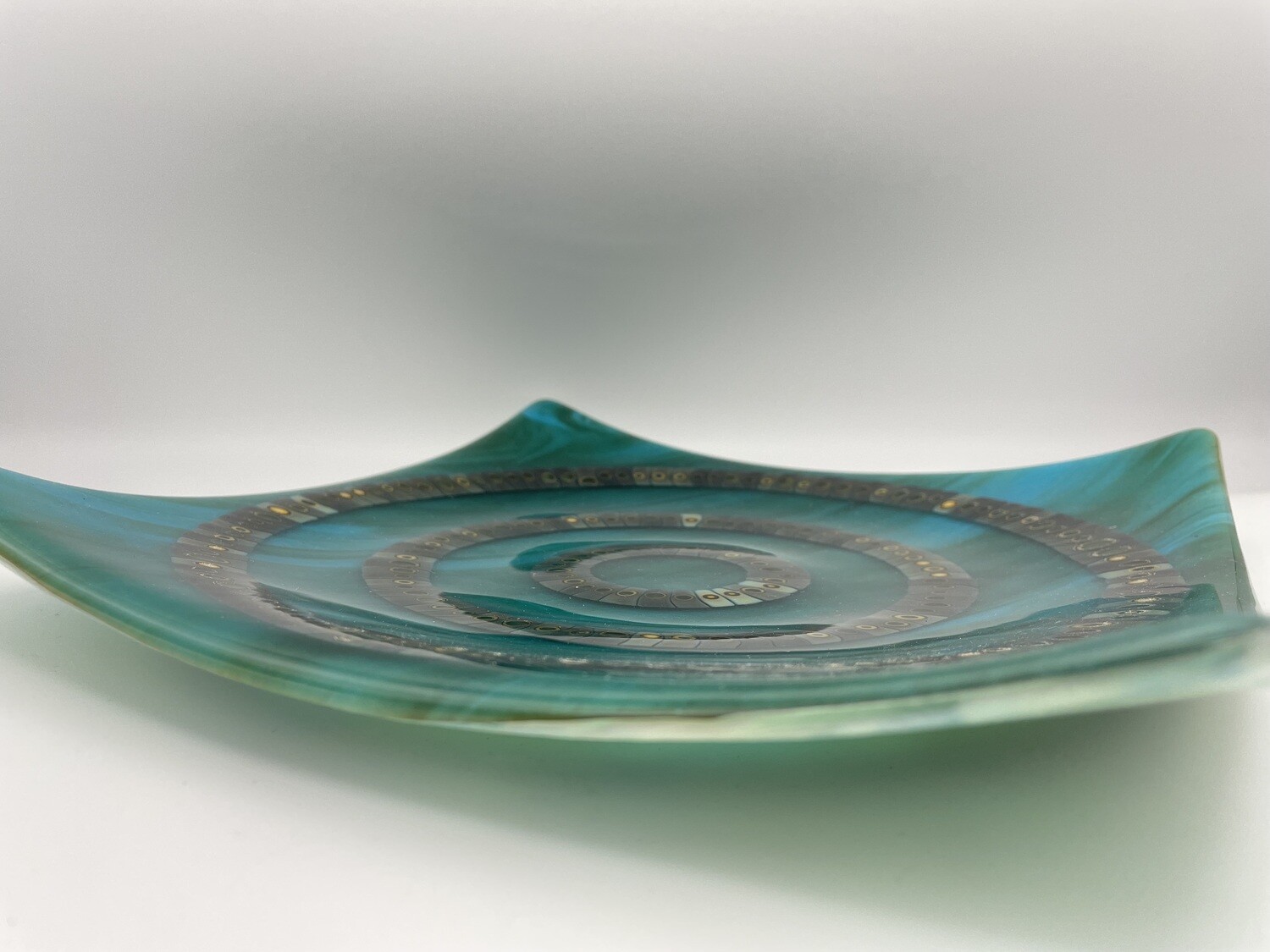 &quot;Snakeskin&quot; 9.5-inch Fused Glass Plate