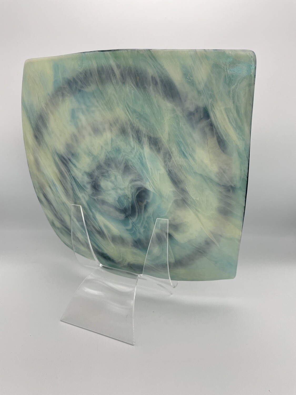 &quot;Snakeskin&quot; 9.5-inch Fused Glass Plate