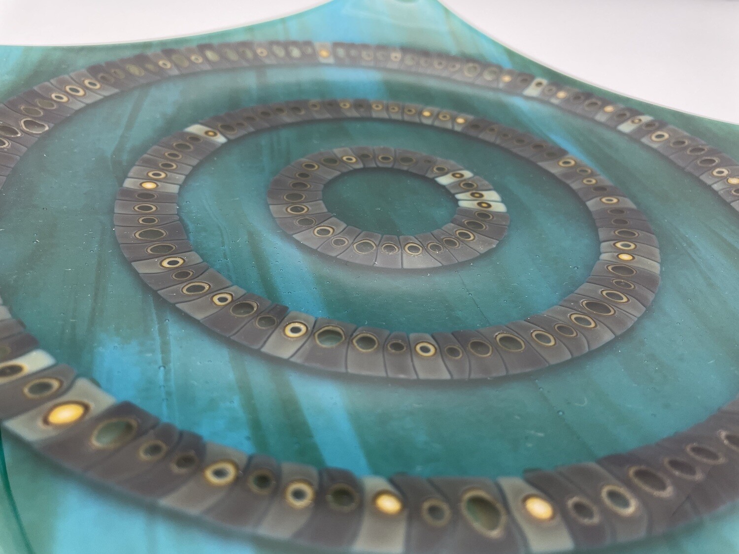 &quot;Snakeskin&quot; 9.5-inch Fused Glass Plate