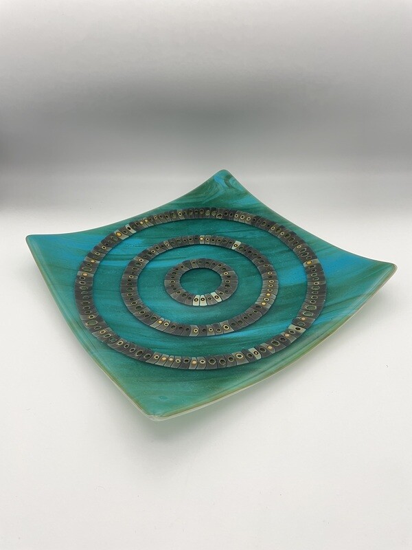 &quot;Snakeskin&quot; 9.5-inch Fused Glass Plate