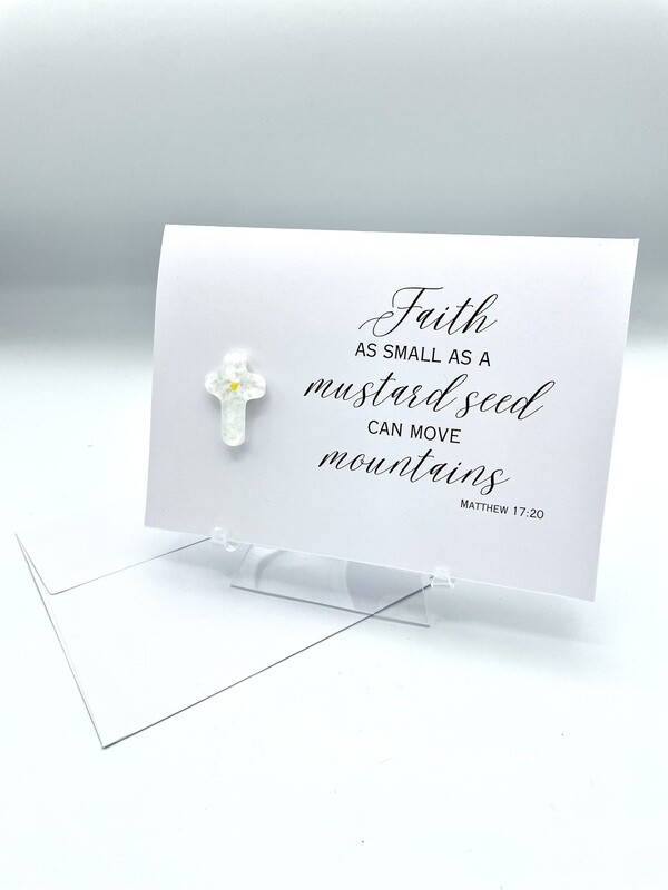 THREE PACK! Mustard Seed Pocket Cross Greeting Cards