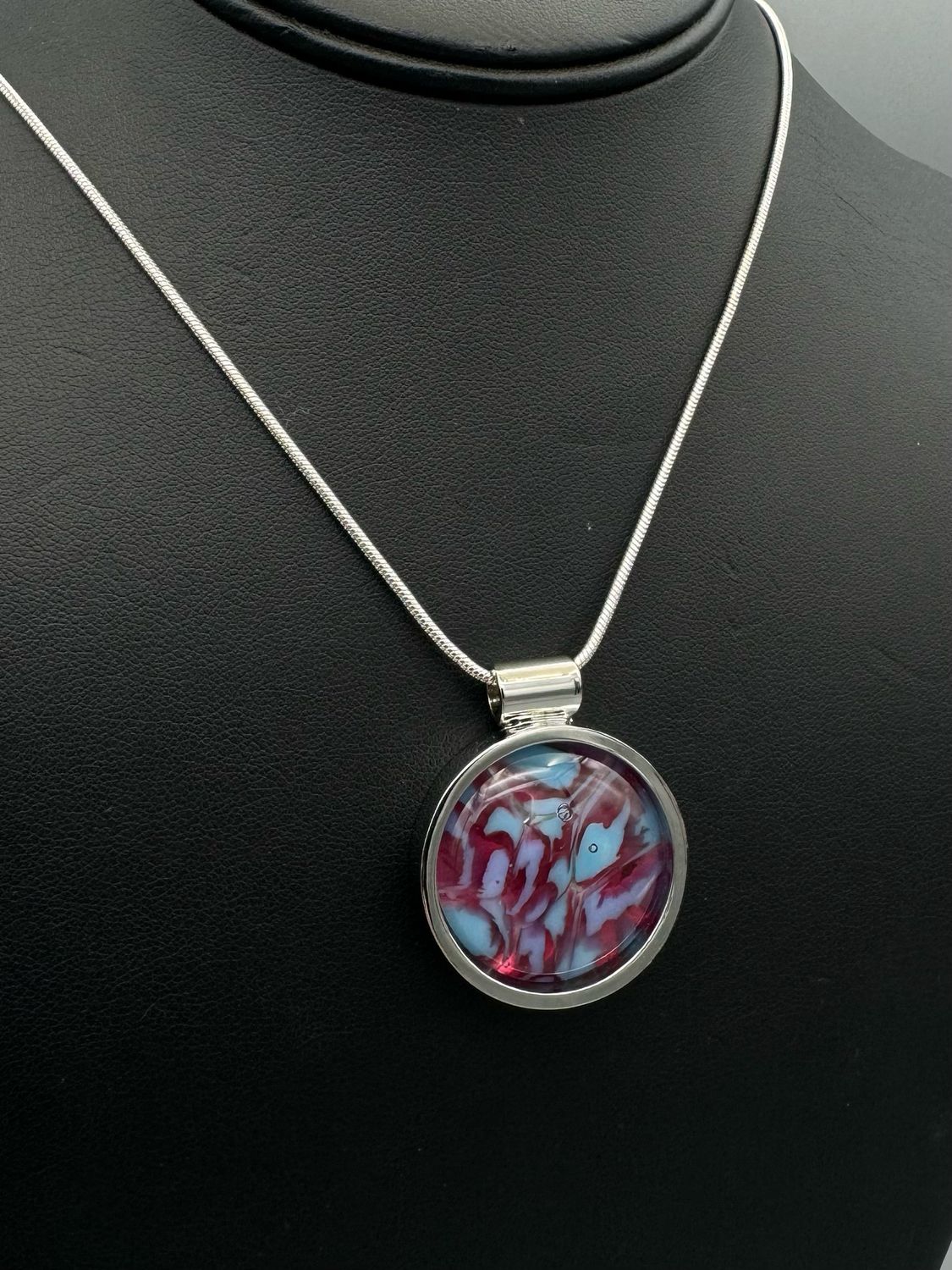 Summer Sky Kiln-Formed Fused Glass Pendant