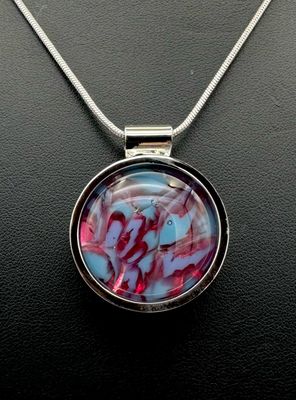 Summer Sky Kiln-Formed Fused Glass Pendant