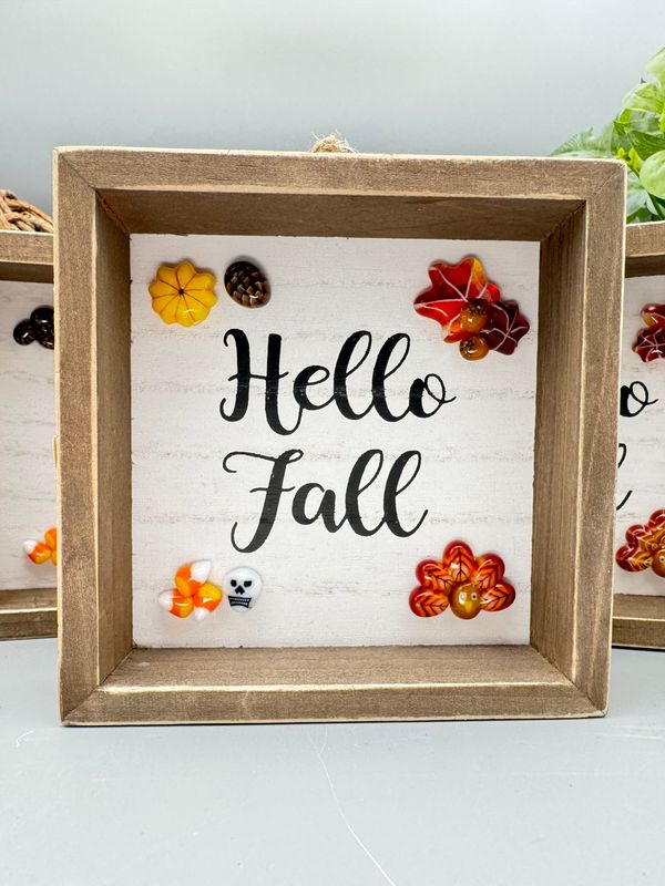 Framed "Hello Fall" Art