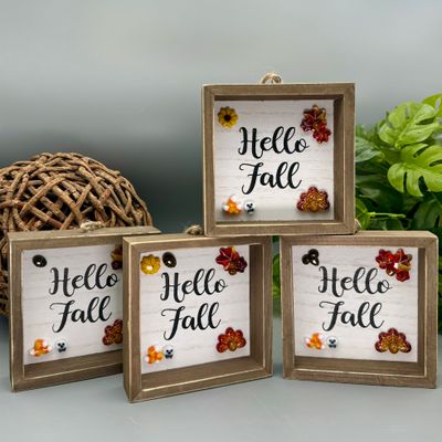 Framed &quot;Hello Fall&quot; Art