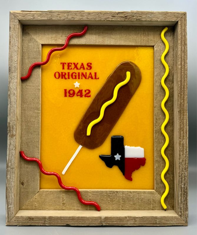 Texas Corny Dog Glass Wall Panel (State Fair of Texas winner!)