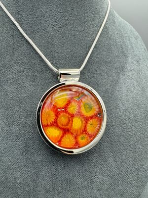 &#39;Lava&#39; Kiln-Formed Fused Glass Pendant (State Fair of Texas Winner!)