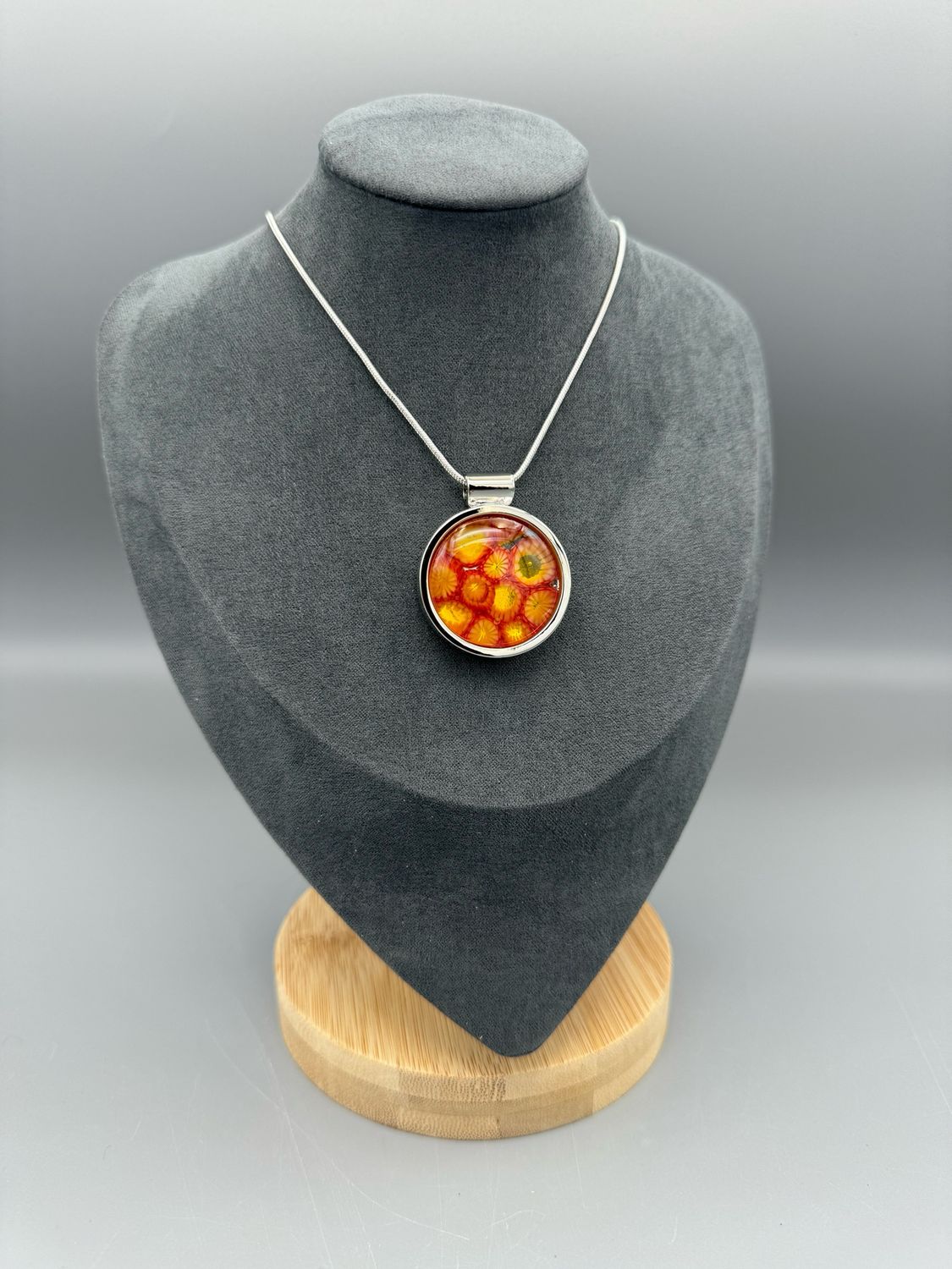 &#39;Lava&#39; Kiln-Formed Fused Glass Pendant (State Fair of Texas Winner!)