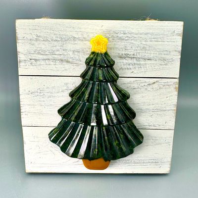 O Christmas Tree Rustic Wood Panel