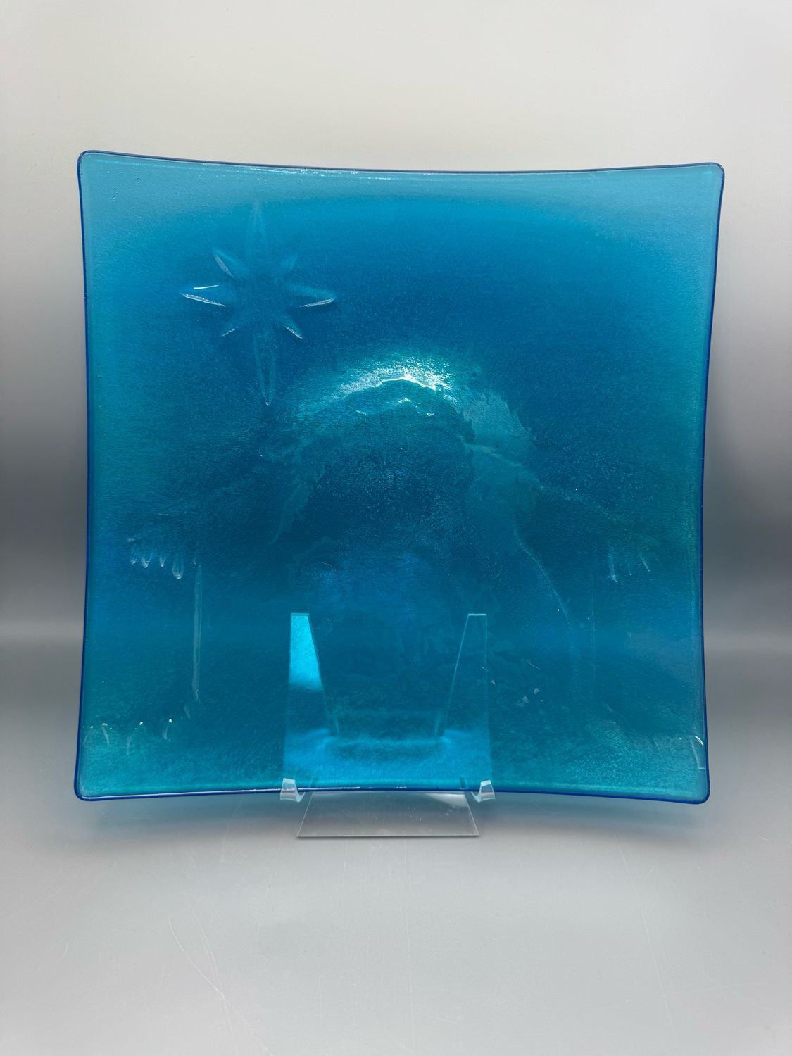 Nativity Platter in Turquoise with Rainbow Shimmer
