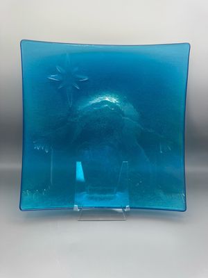 Nativity Platter in Turquoise with Rainbow Shimmer