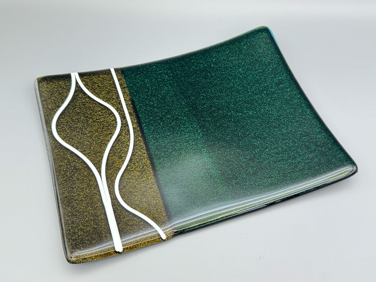 Mid Century Vibes Fused Glass Platter