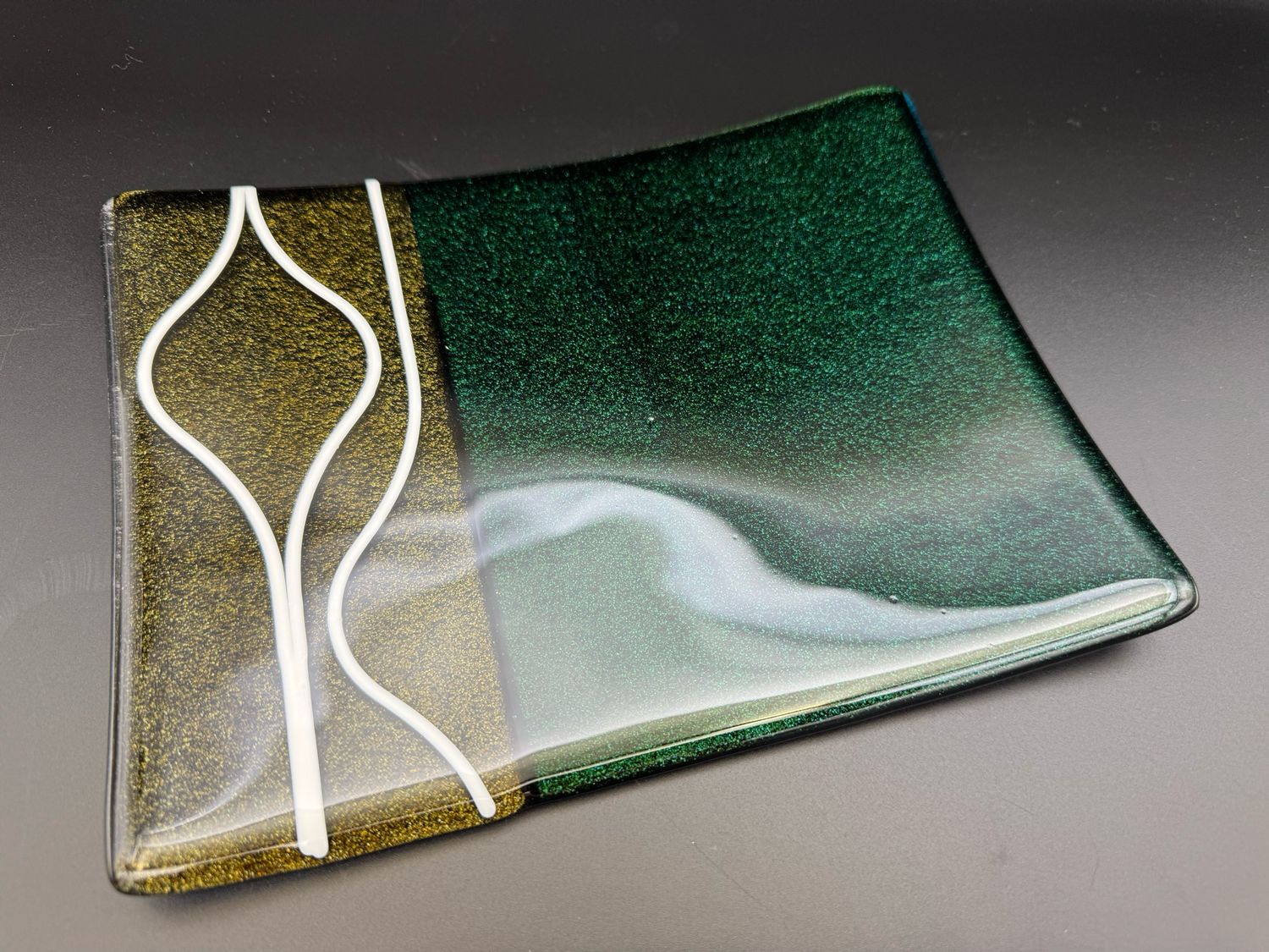 Mid Century Vibes Fused Glass Platter
