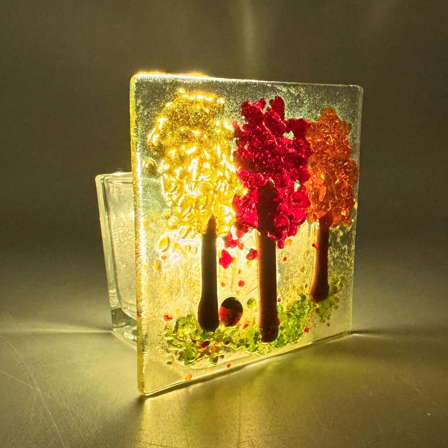 Fall Trees Panel Candle Holder