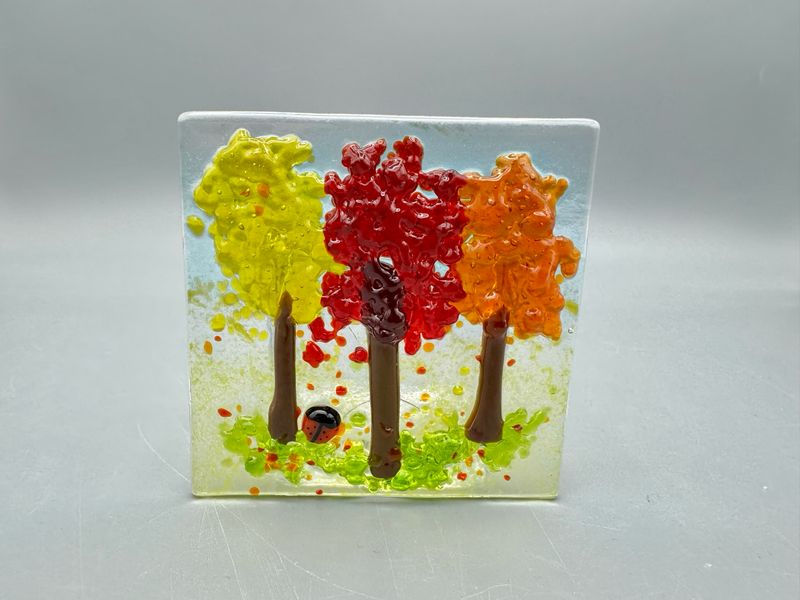 Fall Trees Panel Candle Holder
