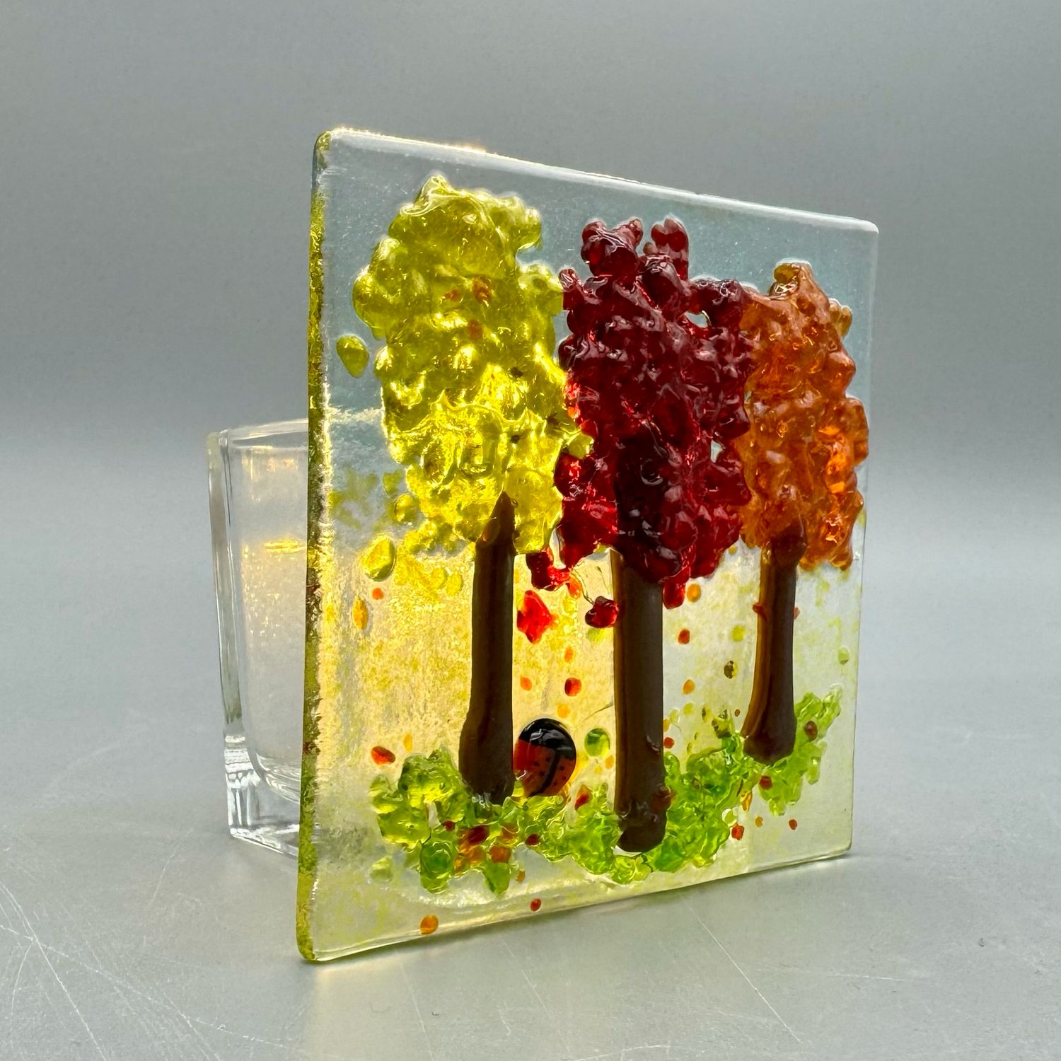 Fall Trees Panel Candle Holder