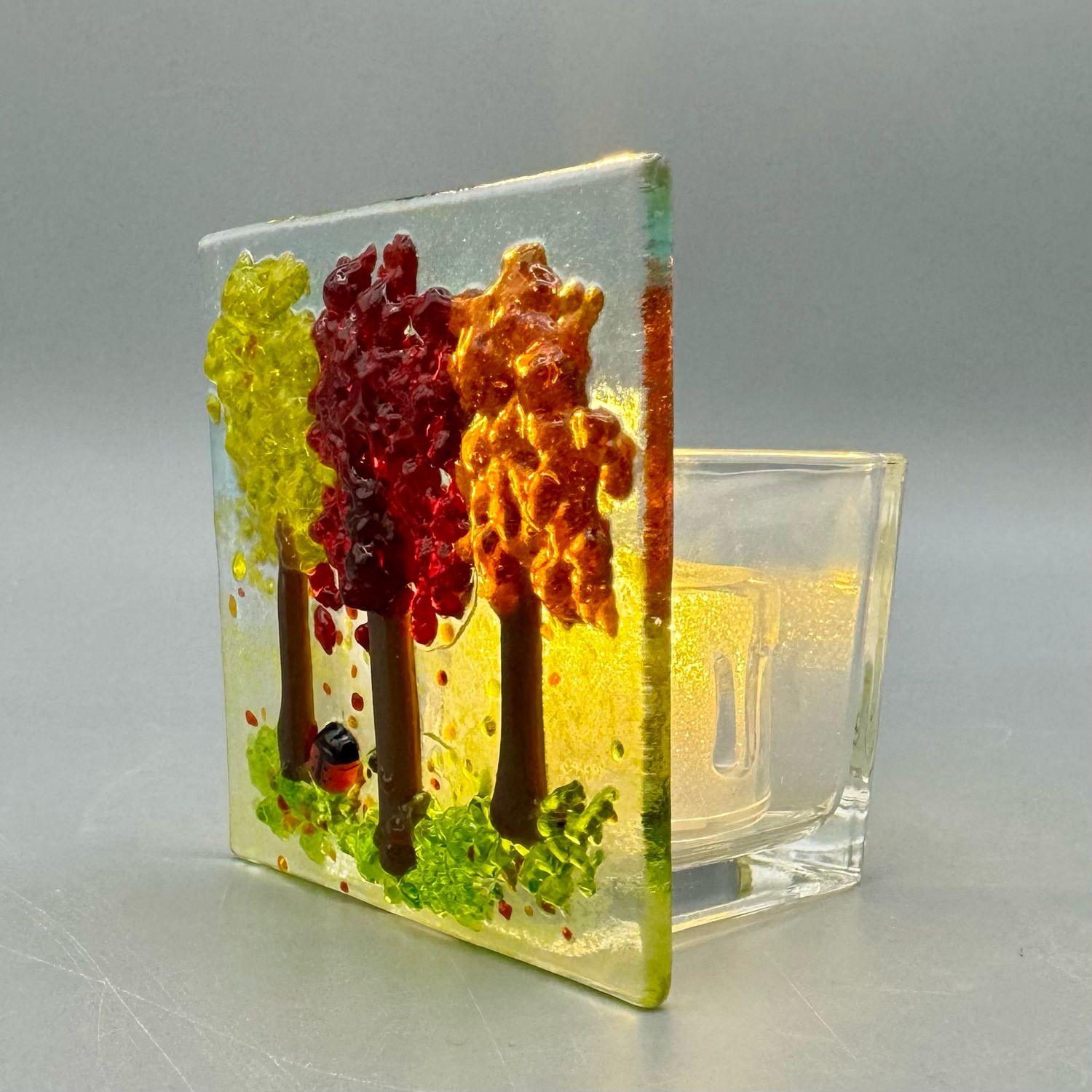 Fall Trees Panel Candle Holder