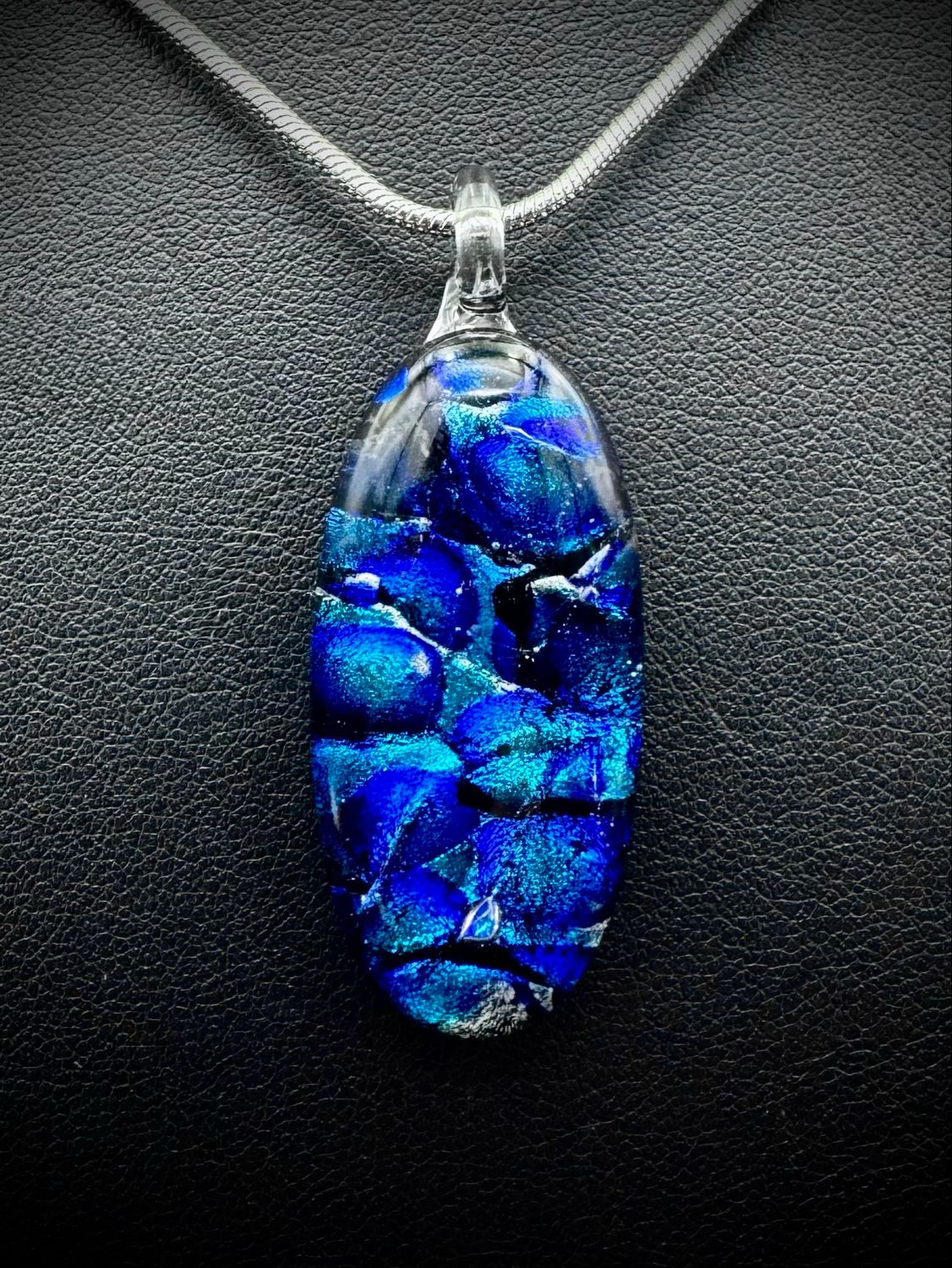&quot;Ashley&quot; Kiln-Formed Fused Dichroic Glass Pendant