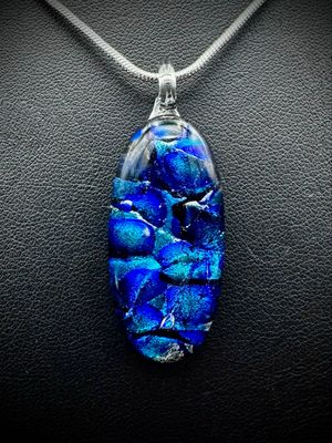 &quot;Ashley&quot; Kiln-Formed Fused Dichroic Glass Pendant
