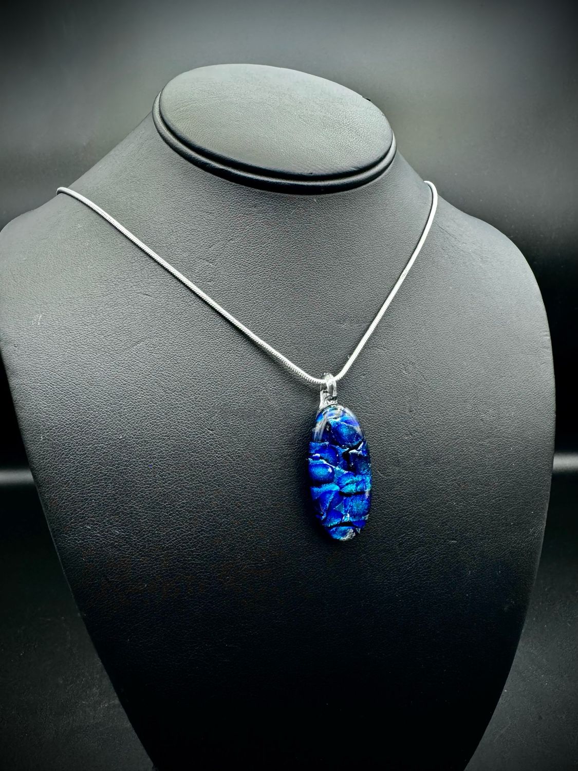 &quot;Ashley&quot; Kiln-Formed Fused Dichroic Glass Pendant