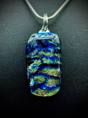 &quot;Gigi&quot; Kiln-Formed Fused Dichroic Glass Pendant